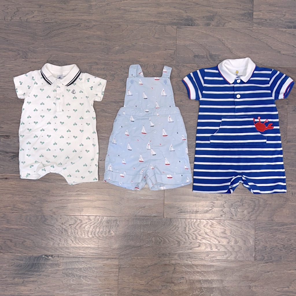 Infant Preppy Romper Bundle: Janie And Jack, Petit Bateau & Florence Eiseman